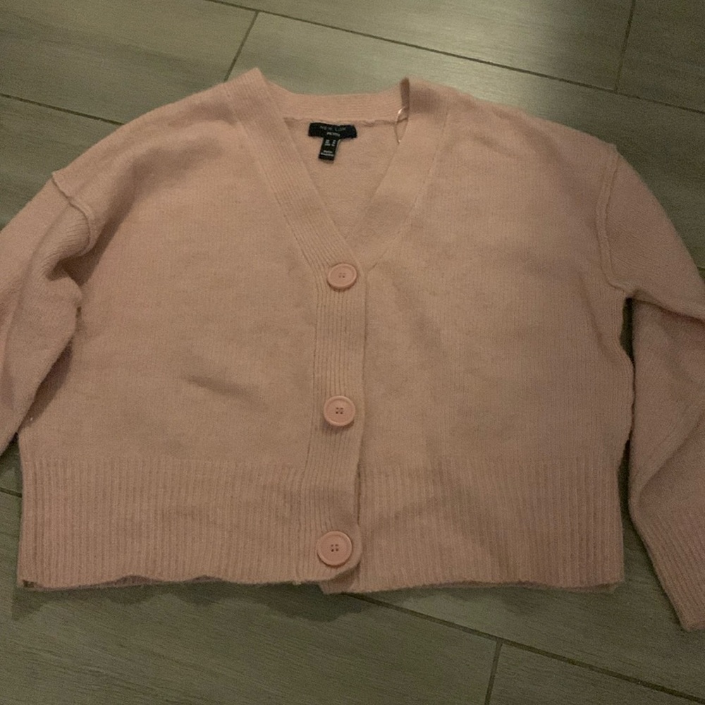 Coquette cardigan sweater light pink